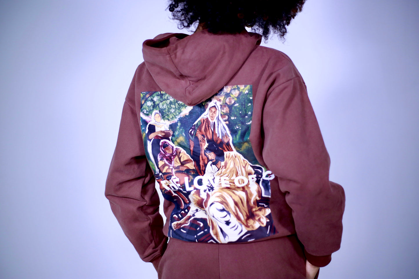 “For the Love of God” Oversized Hoodie - Brown