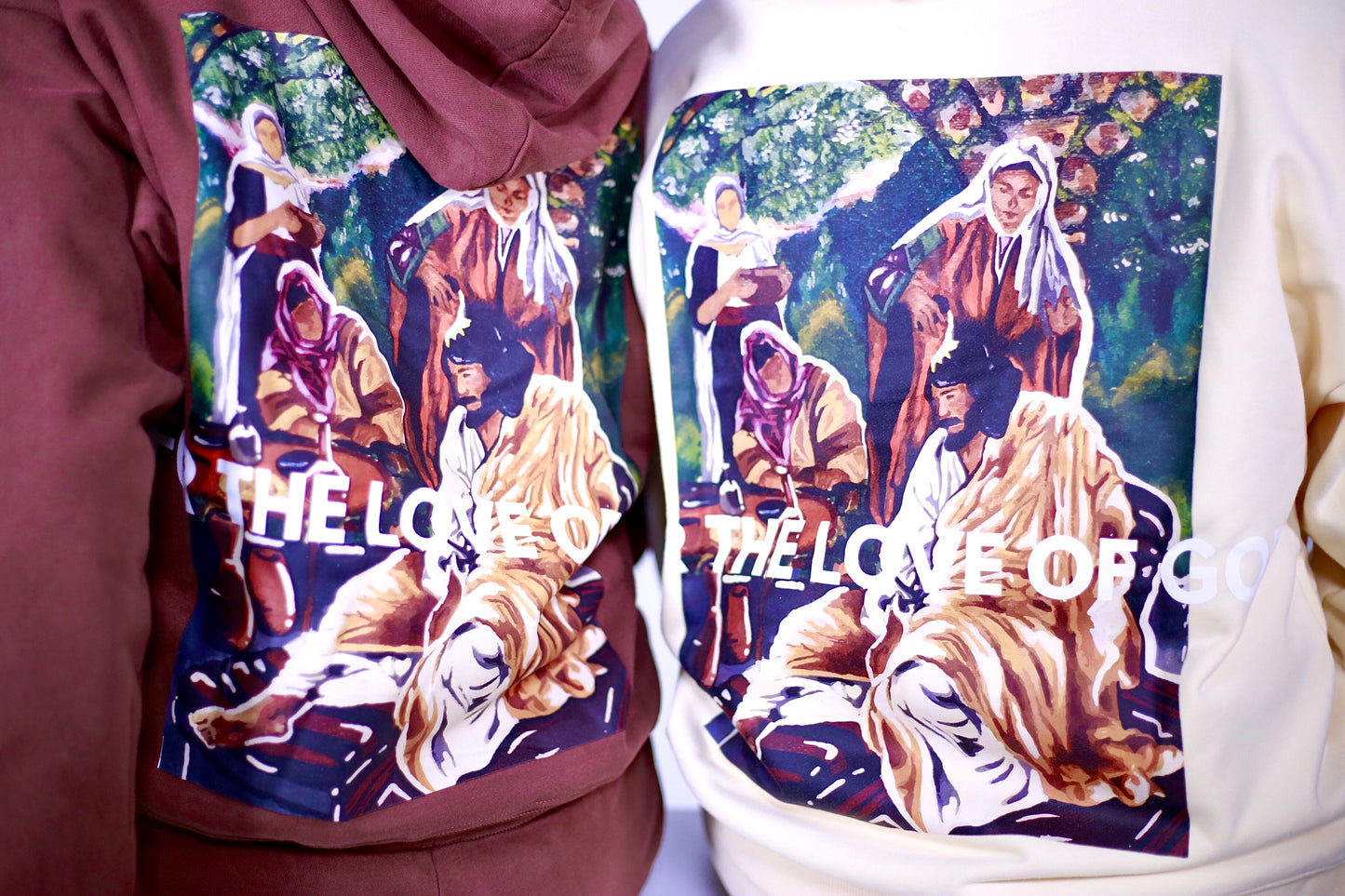 "For the Love of God" Oversized Hoodie - Cream